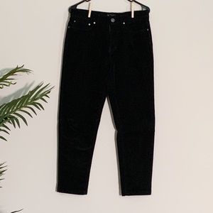 Black cropped corduroy pants